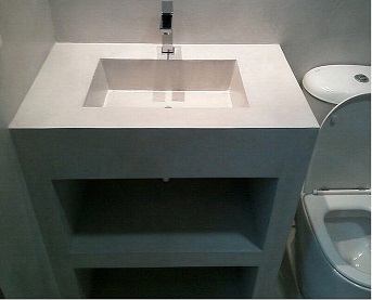 mueble de baño de microcemento
